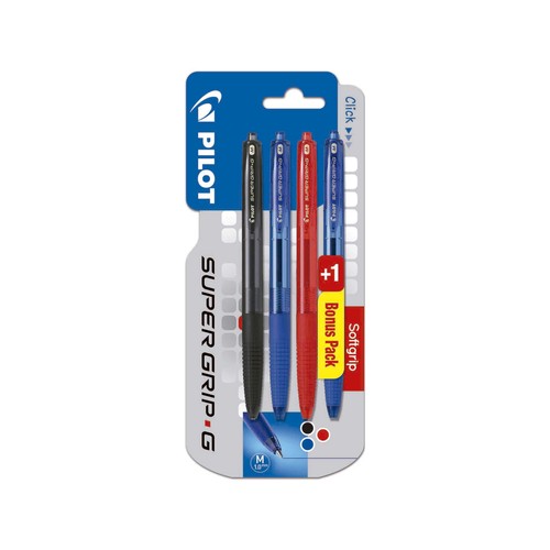 4 bolígrafos Super Grip, varios colores, PILOT.