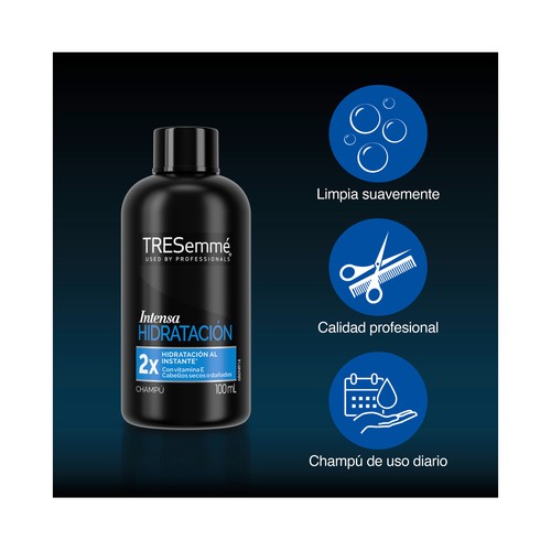 TRESEMMÉ Champú hidratante para cabellos secos y dañados 100 ml.