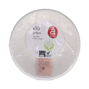 Imagen de Platos hondos desechables de cartón, 19cm., 10 unidades, Planet Friendly ACTUEL.