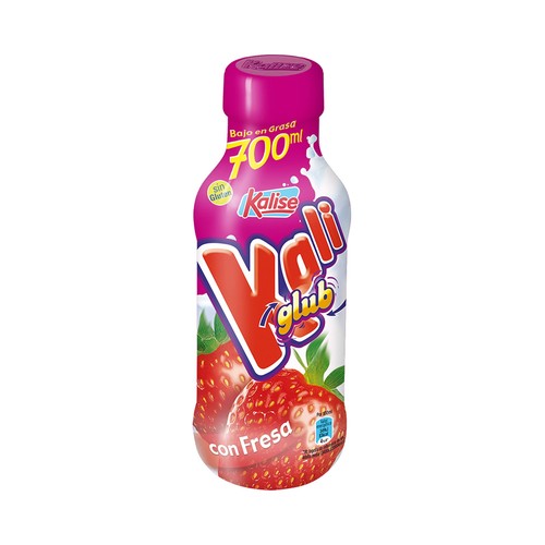 KALISE Kaliglub Yogur líquido para beber, con fresas, sin gluten y bajo en grasa 700 ml.