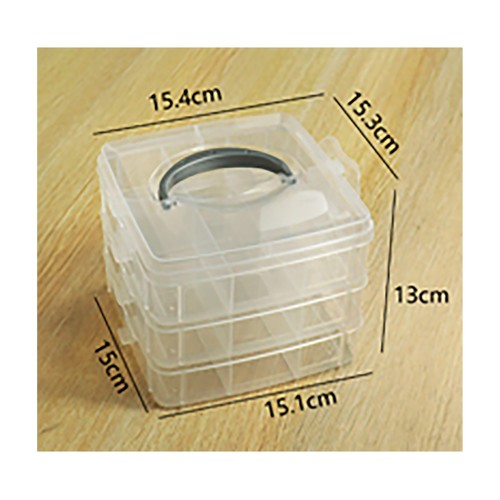 Set de 3 cajas apilables 15,4 x 15,3 x 13 cm, ALCAMPO.