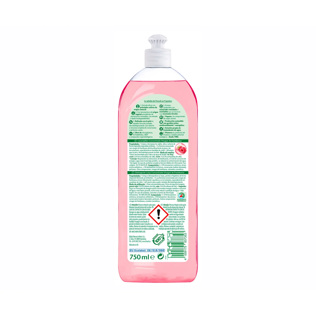 Lavavajillas gel frambuesa 750 ml