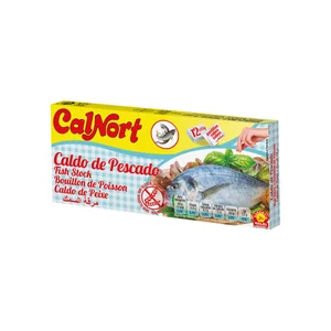 CALNORT Pastilla de caldo de pescado deshidratado con garantía Halal 12 x 10 g.