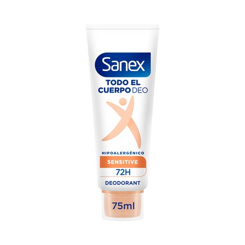 SANEX Sensitive Desodorante en crema unisex para todo el cuerpo (manos, axilas, zonas íntimas ...) 75 ml.