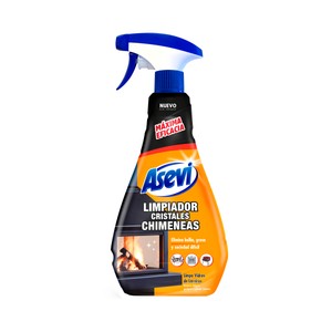 Limpiador de cristales de chimenea, elimina el hollín, la grasa y la suciedad difícil 650 ml.