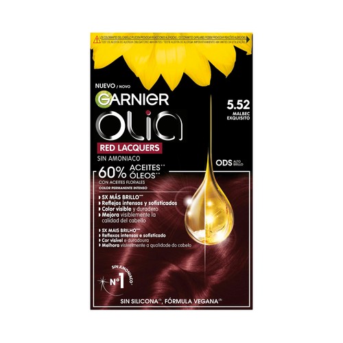 GARNIER Olia Tinte de pelo permanente tono 5.52 Malbec exquisito.