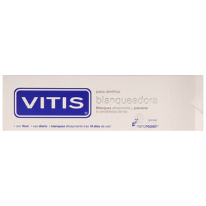 VITIS Dentífirco blanqueante con fluor que previene la sensibilidad dental VITIS 100 ml.