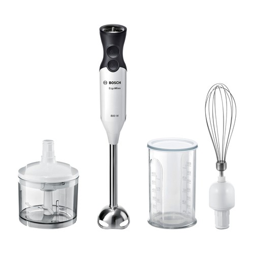 Batidora de mano BOSCH ErgoMixx MS6CA4150, 800W, velocidad variable, incluye picador, levantaclaras y vaso