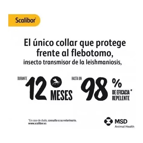 SCALIBOR Collar (65 cm) antiparasitario para razas medianas y grandes.