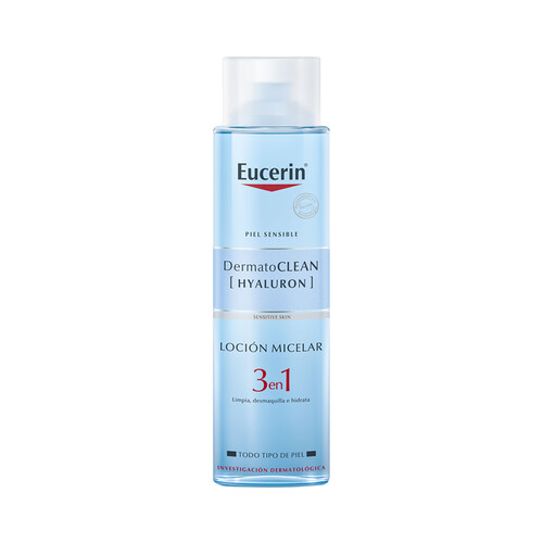 EUCERIN Agua micelar con ácido Hialurónico para todo tipo de pieles, incluso las sensibles EUCERIN Dermato clean 400 ml.