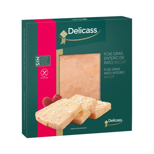 DELICASS Foie gras de pato entero "Micuit" 80 g.