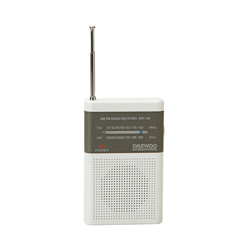 Radio portátil DAEWOO DRP-100 con altavoz, AM/FM, salida auriculares.
