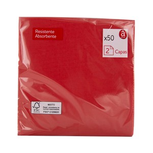 ACTUEL Servilletas doble capa de 40x40 en color rojo ACTUEL 50 uds.