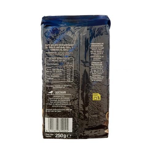 PRODUCTO ALCAMPO Café molido descafeinado mezcla 250 g