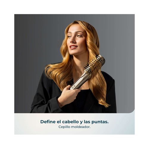 Plancha de pelo con flujo de aire CECOTEC 6 en 1 Itwerk Champagne, placas vibratorias, 6 accesorios, máximo 230ºC