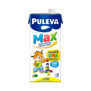 Imagen de PULEVA Max crecimiento + desarrollo Bebida láctea infantil, enriquecida con calcio, hierro, 12 vitaminas y Omega 3 1 l.