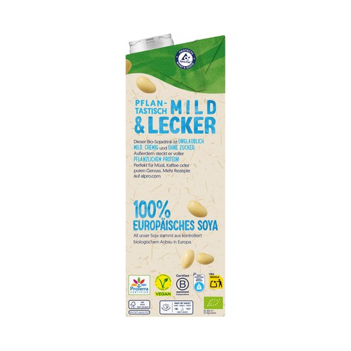 ALPRO Bio Bebida vegetal ecológica de soja, sin azúcares 1 l.