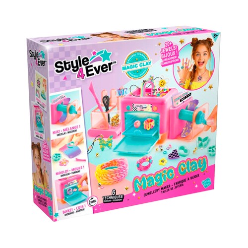 STYLE 4EVER Taller de Bisuteria Magic Clay, juegos artísticos modelar +8 Años, CANAL TOYS