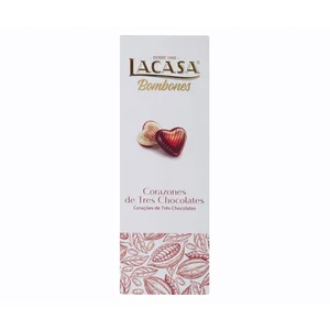 LACASA Bombones corazón tres chocolates 65 g.