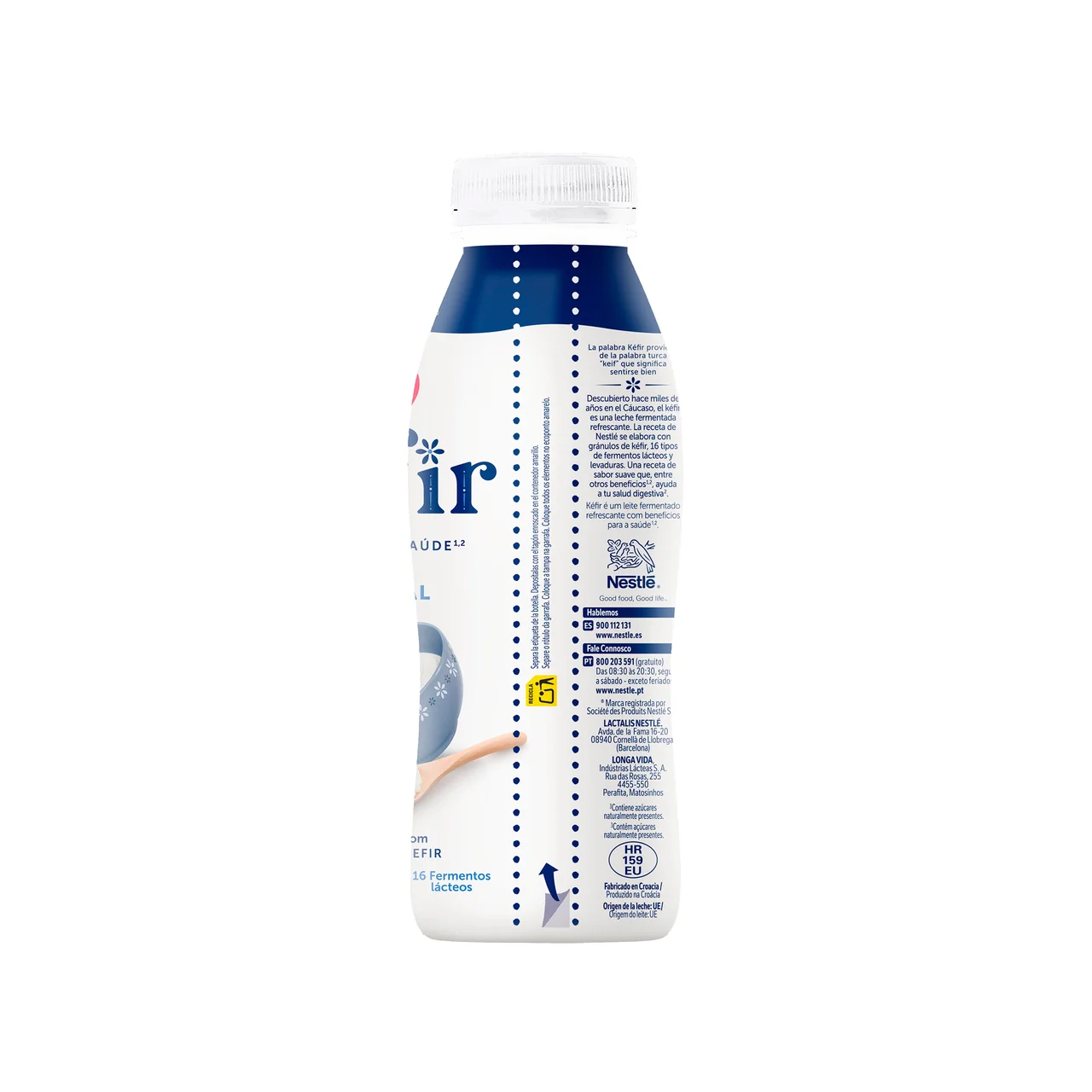 Kefir líquido natural, elaborado con fermentos lácteos y levaduras de 499 ml.