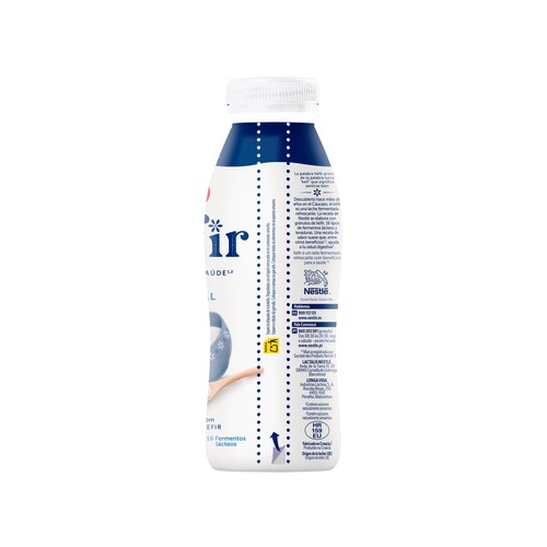 NESTLÉ Kefir líquido natural, elaborado con fermentos lácteos y levaduras de 499 ml.