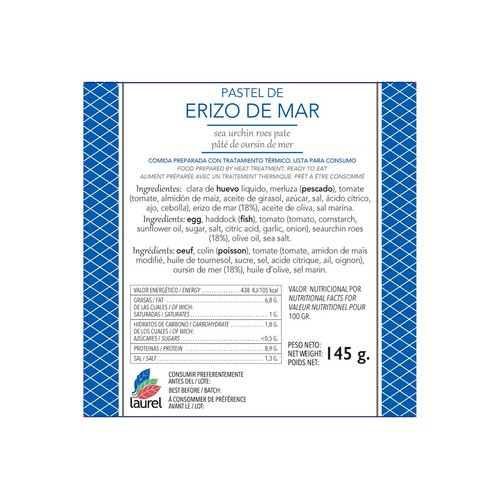 LAUREL Pastel de erizo de mar 145 g.