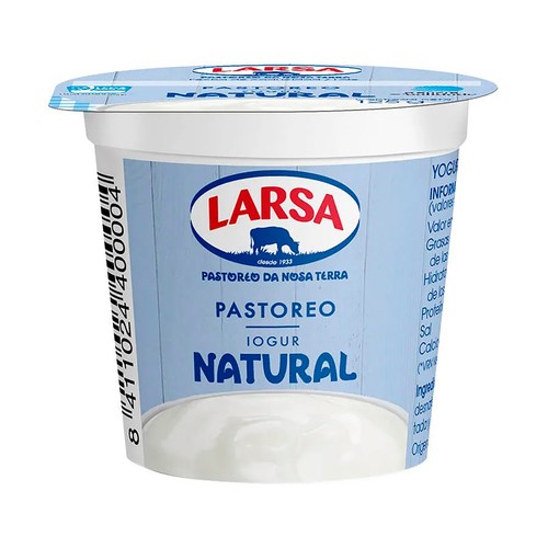 LARSA Yogur natural sin azucarar 125 g.