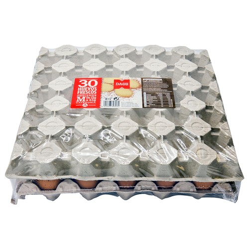 Huevos frescos de categoria A y clase M DAGU 30 uds.