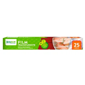 BAYECO Film alimentario transparente de gran adherencia y precortado rollo 25 ml.
