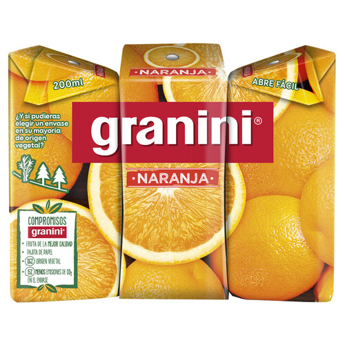 GRANINI Néctar de naranja GRANINI minibrik pack 3 uds x 20 cl.