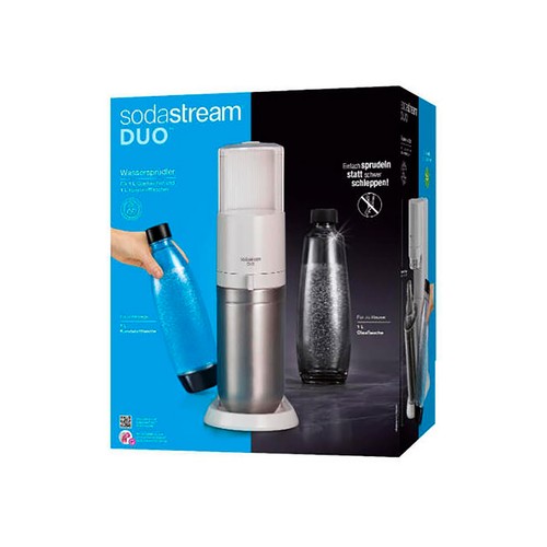 Dispensador de soda Duo, acero inoxidable color blanco, SODATREAM.