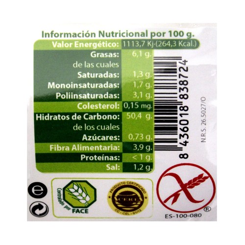 Masa quebrada sin gluten ADPAN 250 g.