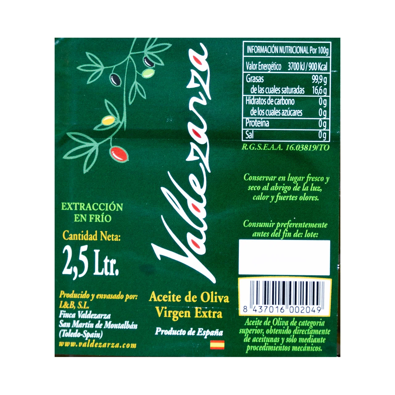 Aceite de oliva virgen extra 2,5 l