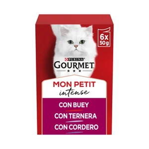 PURINA GOURMET Comida para gatos adultos a base de buey, ternera y cordero GOURMET 6 uds. 50 g.