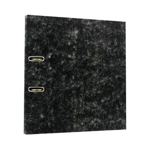 Imagen de Archivador de cartón de color negro jaspeado, de tamaño folio, con 2 anillas con rado PRODUCTO ALCAMPO.