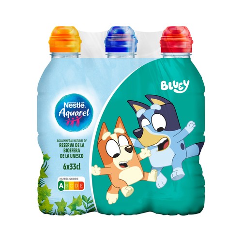 AQUAREL Agua mineral botella de 3300 ml pack de 6 uds.