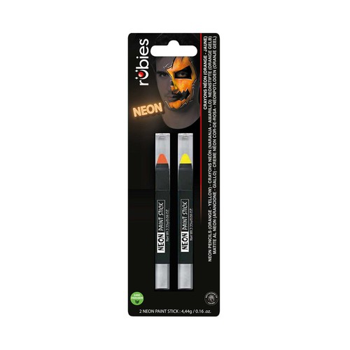 Dúo 2 lápices cosmético, naranja y amarillo neón. RUBIES