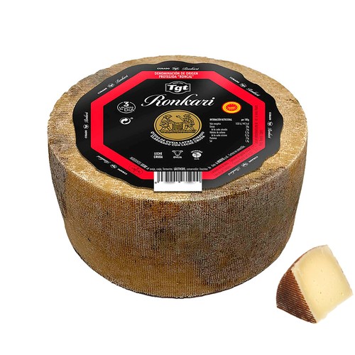 Queso DOP roncal viejo leche cruda RONKARI. - Trozo