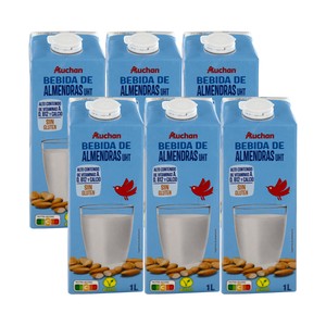 Imagen de AUCHAN Bebida de almendras enriquecida con calcio 6 x 1l. Producto Alcampo