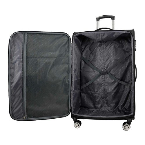 Maleta grande soft de 75 cm color negro y 8 ruedas, AIRPORT ALCAMPO.