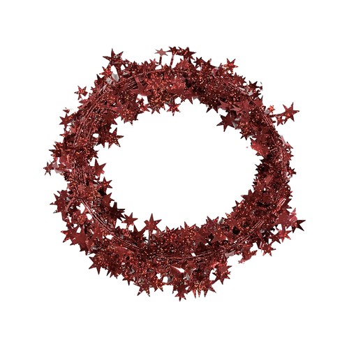 Guirnalda de alambre de estrella 7m, color rojo, ACTUEL.