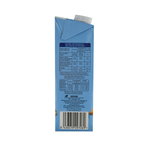 PRODUCTO ALCAMPO Bebida de almendras con alto contenido de vitaminas A, D y B12 y calcio PRODUCTO ALCAMPO 1 l.