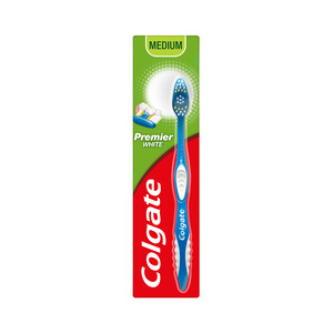 COLGATE Cepillo de dientes medio que ayudan a eliminar las manchas superficiales COLGATE Premier white
