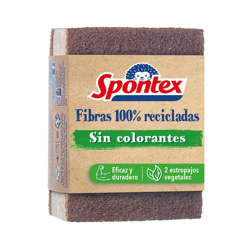 SPONTEX Estropajo de fibras recicladas 2 uds.
