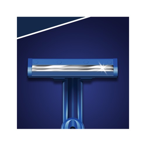 GILLETTE Máquina de afeitar desechable con cabezal fijo de doble hoja GUILLETTE Blue II 40 uds.
