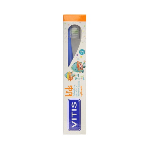 VITIS Cepillo dental con cabezal muy pequeño y filamentos suaves, a paritr de 3 años VITIS Kids.