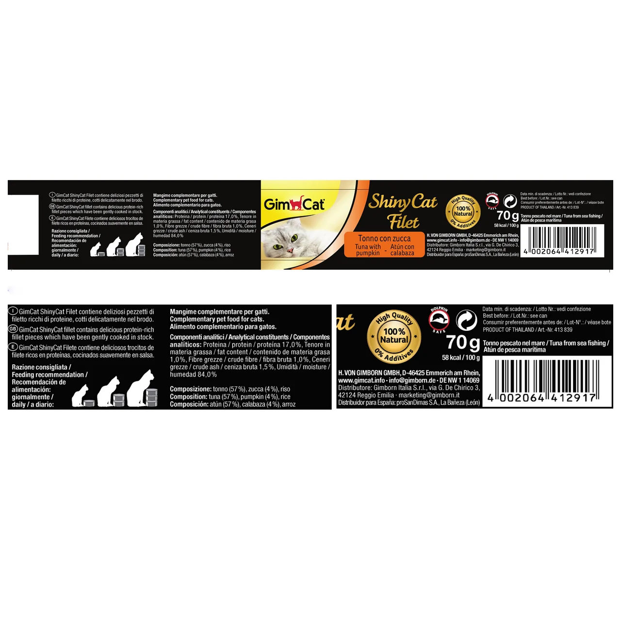 Alimento húmedo gatos atún con calabaza 70 g.