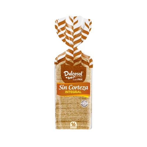 DULCESOL Pan de molde integral sin corteza 450 g.