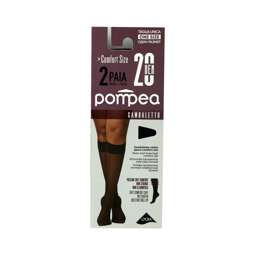 Minimedias transparentes con puño confort, POMPEA, color negro, tallla única.
