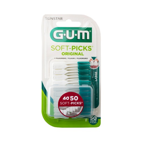 GUM Palillos interdentales grandes con flúor GUM Soft-picks original 50 uds.